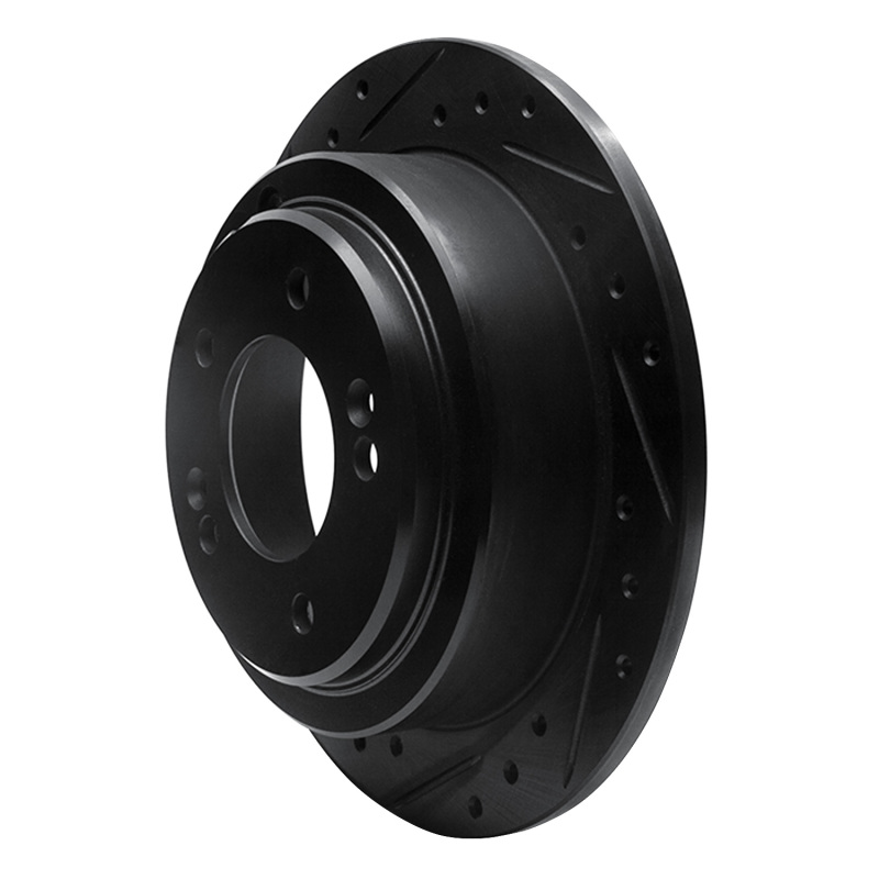 Kia AMANTI Brake Rotor (1) - Rear Left - R1 Concepts - Drilled & Slotted - Black - `04-`06